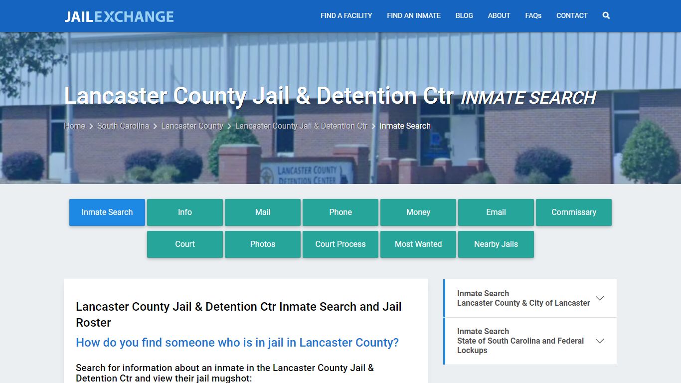 Lancaster County Jail & Detention Ctr Inmate Search